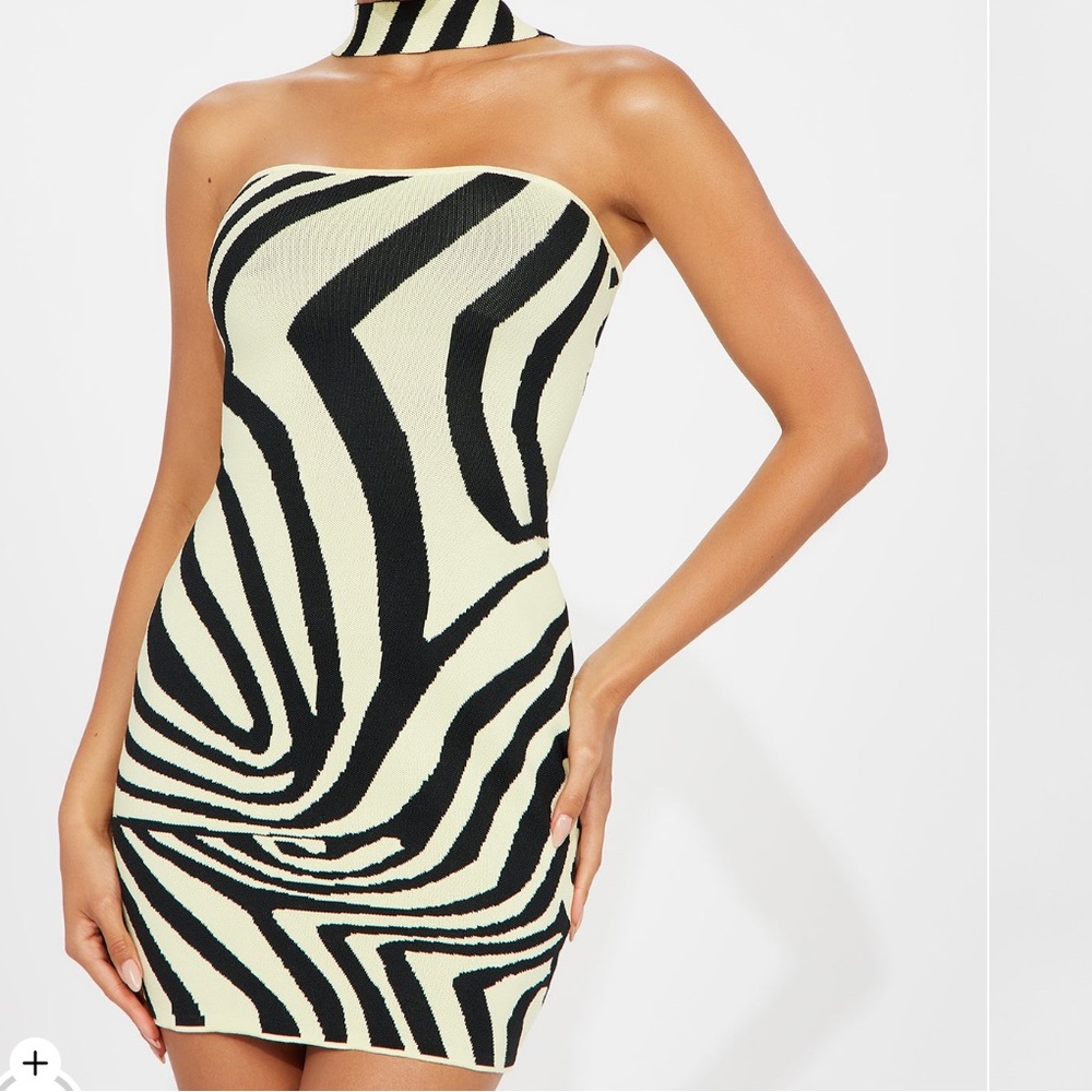 Zebralicious Black and White Sweater Mini Dress
